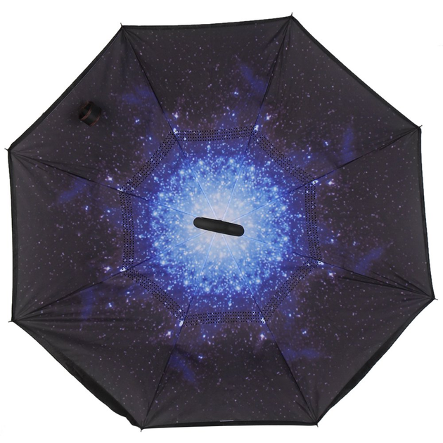 Зонт обратного сложения Up-Brella механический, Звездное небо - изображение 3