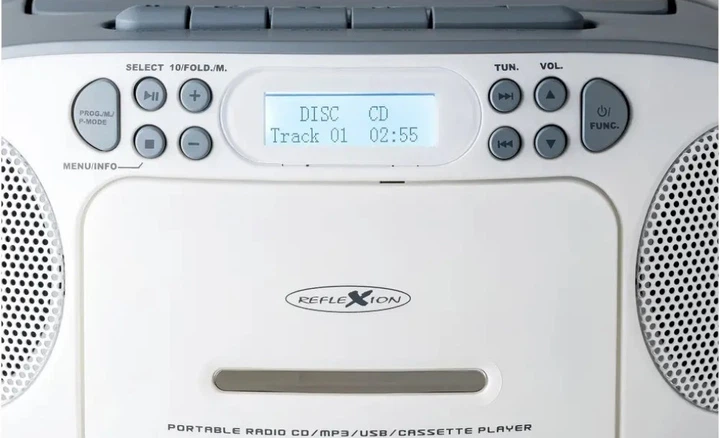 Portable Boombox Reflexion Radio CD/DAB+/FM/Cassette (Biało-niebieski) RCR2260DAB  - obraz 8