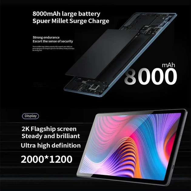 Планшет BDF P60 8/512Gb gray, 10.36', 8000mAh, 5G + чехол - Фото 2 Планшет BDF P60 8/512Gb gray, 10.36', 8000mAh, 5G + чехол - изображение 2