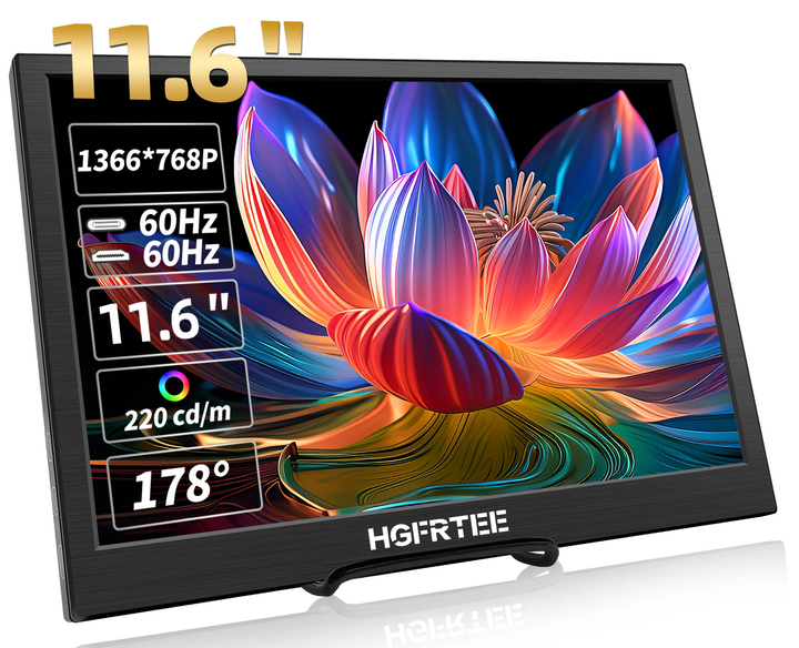 Портативний монітор HGFRTEE 11.6' B116-SPW06L6 IPS Type-C 60Hz - Фото 5 Портативний монітор HGFRTEE 11.6' B116-SPW06L6 IPS Type-C 60Hz - зображення 5