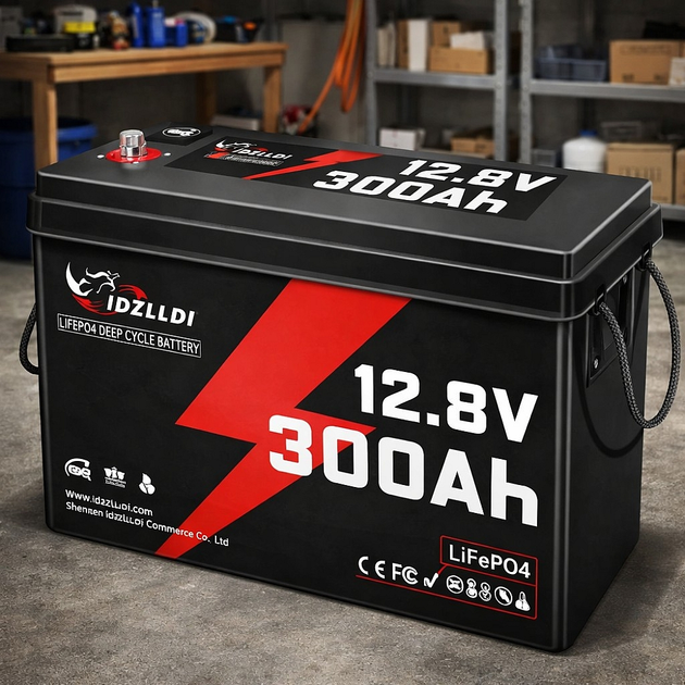 Акумулятор LiFePO4 IDZLLDI 12.8 В 300 А·год, 3.84 кВт·год, BMS 100 А для інвертора та резервного живлення - зображення 3