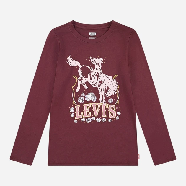 Подростковый лонгслив для девочки Levi's 9400899 146-152 см Бордовый (1159858665) - Фото 1 Подростковый лонгслив для девочки Levi's 9400899 146-152 см Бордовый (1159858665) - изображение 1