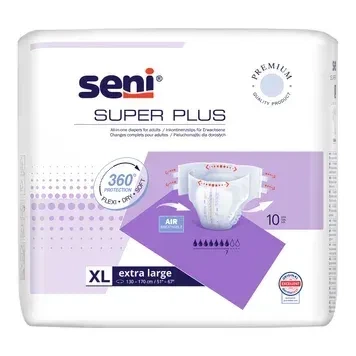 Підгузки для дорослих Seni Super Plus Extra Large (XL), 10 шт (5900516803612) - Фото 1 Підгузки для дорослих Seni Super Plus Extra Large (XL), 10 шт (5900516803612) - изображение 1
