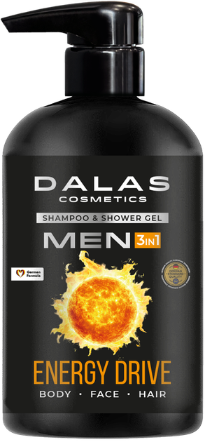 Dalas Cosmetics Шампунь-гель для душу MEN ENERGY DRIVE 3в1, 550 мл - Фото 1 Dalas Cosmetics Шампунь-гель для душу MEN ENERGY DRIVE 3в1, 550 мл - изображение 1