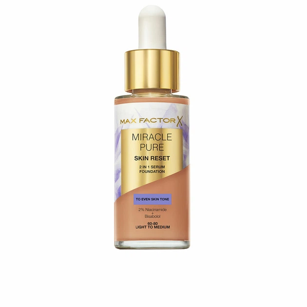 Тональна сироватка для обличчя Max Factor Miracle Pure Skin Reset 2in1, 30 мл - Фото 1 Тональна сироватка для обличчя Max Factor Miracle Pure Skin Reset 2in1, 30 мл - зображення 1