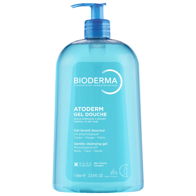М’який очищувальний гель для душу Bioderma Atoderm Для всіх типів шкіри, 1000 мл - Фото 1 М’який очищувальний гель для душу Bioderma Atoderm Для всіх типів шкіри, 1000 мл - зображення 1
