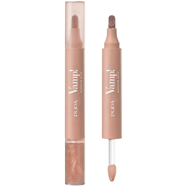 Тинт-маркер для губ и масляный блеск для губ Pupa Vamp! Marker Duo 004 Spicy Raspberry, 4 мл - Фото 1 Тинт-маркер для губ и масляный блеск для губ Pupa Vamp! Marker Duo 004 Spicy Raspberry, 4 мл - изображение 1