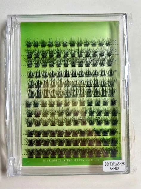 Пучковые накладные ресницы A-MIX Young Lash микс длин 10/12/14 мм, DIY Lash Clusters, черные - изображение 2