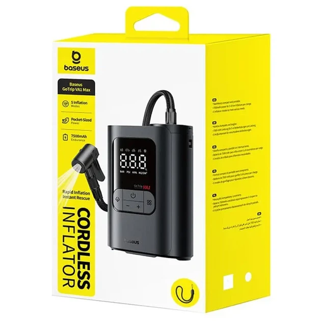 Автомобильный насос Baseus GoTrip VA1 Max 7500 mAh черный - изображение 2