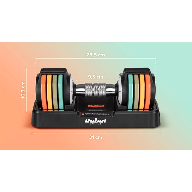 Гантели с регулируемым весом REBEL ACTIVE 2x5кг шаг 1кг (RBA-2334) - изображение 10
