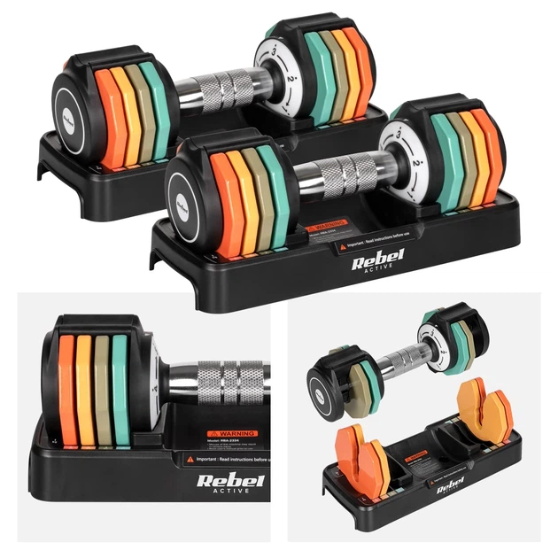 Гантели с регулируемым весом REBEL ACTIVE 2x5кг шаг 1кг (RBA-2334) - изображение 12