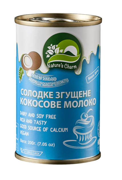 Кокосове згущене молоко Nature's Charm 200 г - Фото 1 Кокосове згущене молоко Nature's Charm 200 г - зображення 1