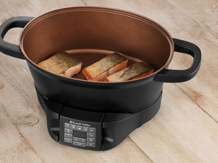 Мультиварка Russell Hobbs GoodToGo, 1000Вт, об'єм 6.5л, електронне управління, знімна кришка, керамічне покриття, чорного кольору. - зображення 10