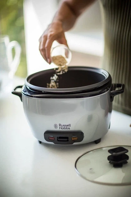 Електрична рисоварка Russell Hobbs MaxiCook, потужність 1000 Вт, об'єм чаші 5 л, з електронним управлінням, нержавіюча сталь, чорн - зображення 2