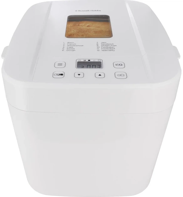 Хлебопечка Russell Hobbs 600 Вт, 12 программ, максимальный вес 1 кг, прямоугольная форма, пластиковый корпус, белый цвет - изображение 2