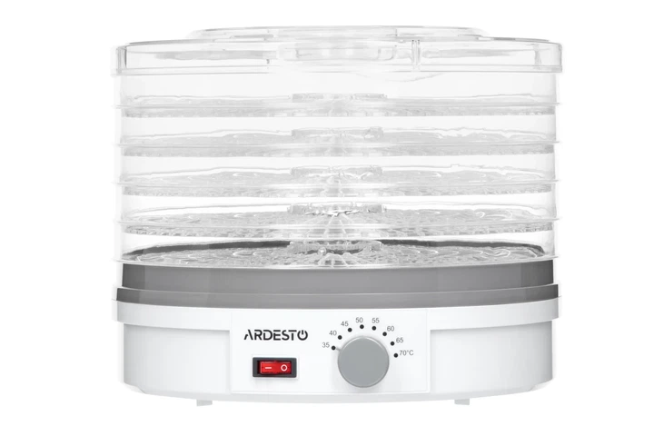 Сушилка для продуктов ARDESTO FDB-5320, мощность 245 Вт, с 5 поддонами (3 см), диаметр 32 см, максимальная температура 70°C, с регулировкой температуры, пластиковый корпус - изображение 5