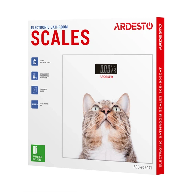 Напольные весы ARDESTO SCB-965CAT 150 кг стекло разноцветные с термометром - изображение 6