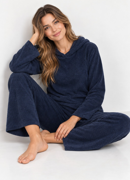 Жіночий плюшевий костюм для дому Primark Plush Pyjamas XS Комплект для дому та сну Темно-синій (10253) - Фото 2 Жіночий плюшевий костюм для дому Primark Plush Pyjamas XS Комплект для дому та сну Темно-синій (10253) - зображення 2
