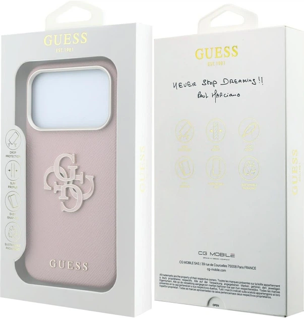Etui na smartfon Guess Grained & Big Resin Logo do Apple iPhone 18 Pro / Apple iPhone 17 Pro Pink (3666339654948) - obraz 7
