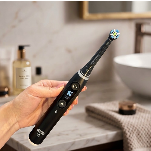 Насадки для зубної щітки oral b io універсальні Dental Man Star Light Black iO змінні головки для електричної щітки орал б іо відбілюючі чорні 4 шт - зображення 3