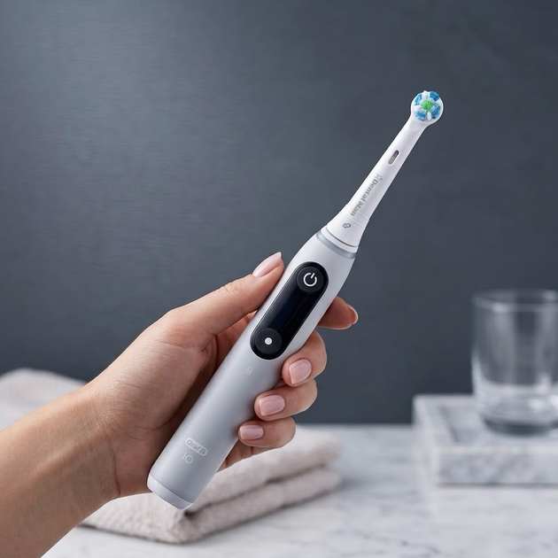 Насадки для зубної щітки oral b io універсальні Dental Man Star Light Black iO змінні головки для електричної щітки орал б іо відбілюючі чорні 4 шт - зображення 11