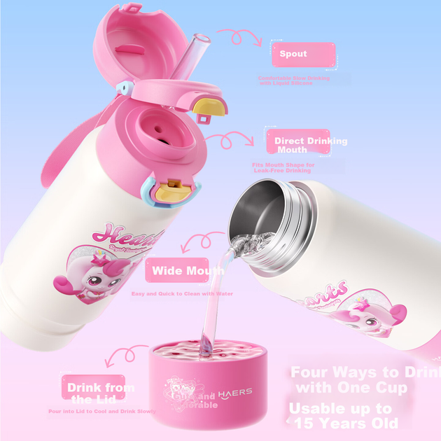Детская термобутылка Haers с трубочкой 550 мл Purple (HGD-550-001-E) - изображение 3