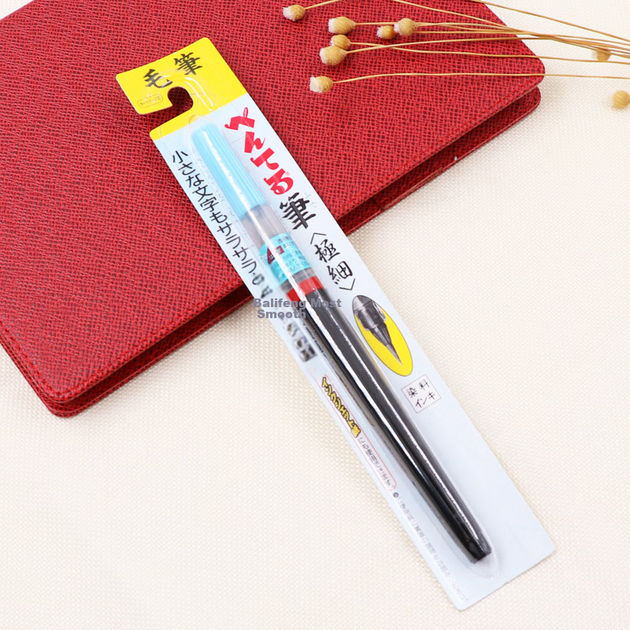 Ручка-кисть для каллиграфии Pentel Scientific, маленькая, стандартная, мягкая, для тренировки письма, со сменным стержнем, XFL2F, черная. - изображение 7