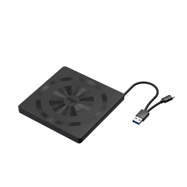 Зовнішній оптичний привід Aigo 8x USB, зовнішній записувач DVD, портативний оптичний привід для ноутбуків, зовнішній універсальний диск із 2 дисками по 4,7 ГБ G95 - зображення 4