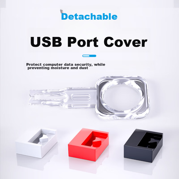 Защитный замок NVV для USB-порта, съемная заглушка для USB-порта, пылезащитная крышка, защита USB-порта, защитная заглушка, NX-FDU черный (комплект из 10 штук) - изображение 5