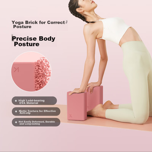 Танцювальні блоки Keep Yoga Blocks для дорослих та дітей, обладнання для йоги з EVA, засіб для розтяжки ніг, рожевий пісок, 2 шт. - зображення 4