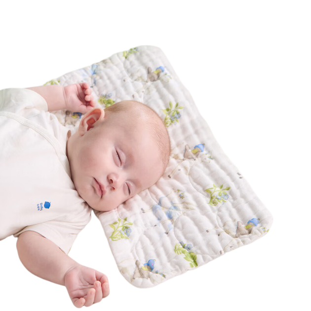 Подушка для новонароджених Babycare, муслінова подушка для немовлят, дихаюча, можна прати в пральній машині для дітей від 0 до 6 місяців, візерунок "Лісовий білий олень", 40*20 см - зображення 4