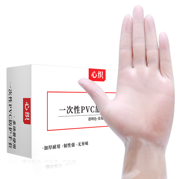 Одноразовые ПВХ перчатки Xinzhi, пищевой материал, 100 штук, утолщенные, прозрачные, защитные, для выпечки, общественного питания, домашних работ, использования на кухне, размер L. - изображение 4