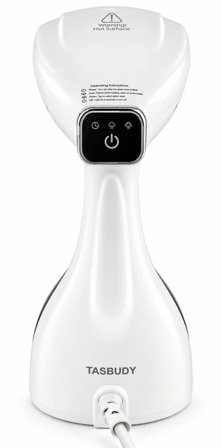 Профессиональный ручной отпариватель для одежды Tasbudy UHA-QH09 (белый, 1500W, 120°C, 2.5 бар, керамическая подошва, резервуар 300 мл) - изображение 3