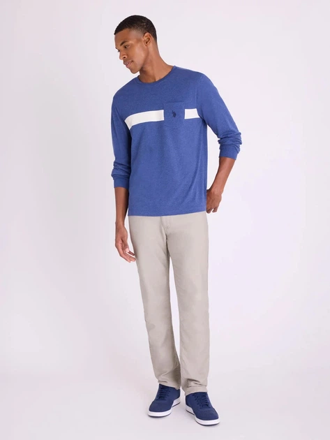 Лонгслів чоловічий U.S. Polo Assn 11T0188-2X00A(Yosemite Blue Heather) 2XL Блакитний (786662754498) - зображення 3