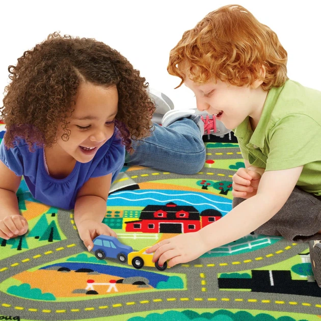 Ігровий килимок з машинками Міська дорога 110х120 см Melissa&Doug MD19400 - Фото 7 Ігровий килимок з машинками Міська дорога 110х120 см Melissa&Doug MD19400 - зображення 7