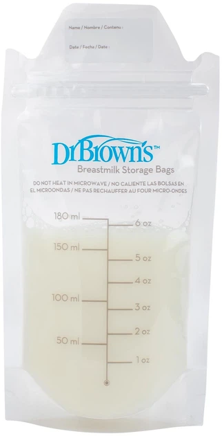 Zestaw woreczków do przechowywania mleka dla niemowląt Dr. Brown's 180 ml 25 szt (851606002086) - Zdjęcie 2 Zestaw woreczków do przechowywania mleka dla niemowląt Dr. Brown's 180 ml 25 szt (851606002086) - obraz 2