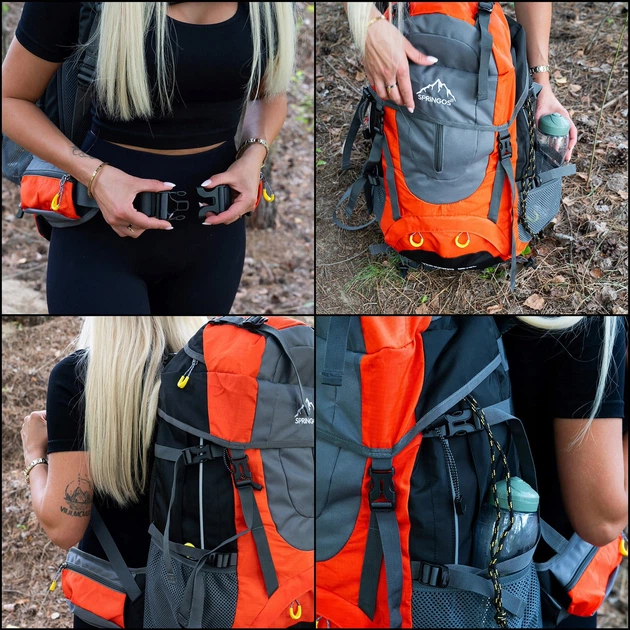Туристический рюкзак Springos 70 л CS0128 Black/Grey/Orange - Фото 5 Туристический рюкзак Springos 70 л CS0128 Black/Grey/Orange - изображение 5