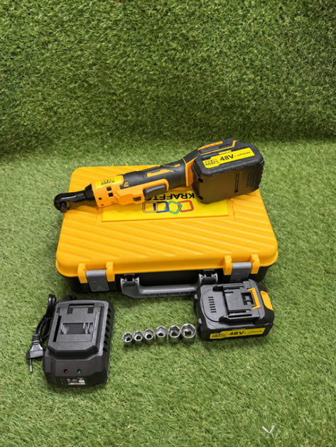 Аккумуляторный угловой гайковерт Krafftec Germany DCF512N 48V/6Ah Ударный бесщеточный гайковерт с двумя АКБ для авто 170 Нм - изображение 3