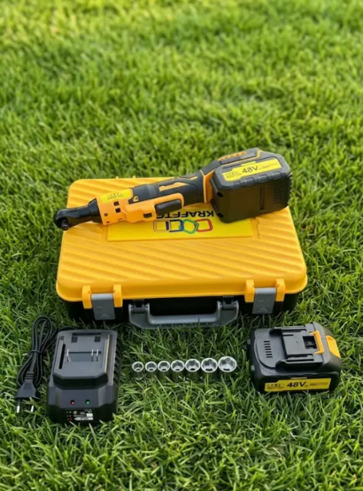 Аккумуляторный угловой гайковерт Krafftec Germany DCF512N 48V/6Ah Ударный бесщеточный гайковерт с двумя АКБ для авто 170 Нм - изображение 12