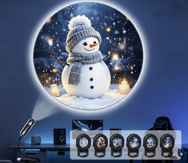 Новорічний USB-проєктор-нічник LED зі змінними слайдами (6 святкових сюжетів), Різдвяна декоративна міні-лампа - Фото 6 Новорічний USB-проєктор-нічник LED зі змінними слайдами (6 святкових сюжетів), Різдвяна декоративна міні-лампа - изображение 6