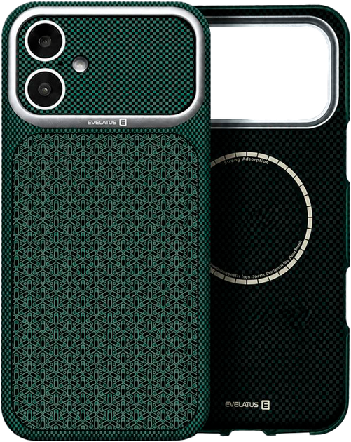 Панель Evelatus Carbon Premium MagSafe для Apple iPhone 17 Green (4752192110543) - Фото 1 Панель Evelatus Carbon Premium MagSafe для Apple iPhone 17 Green (4752192110543) - зображення 1