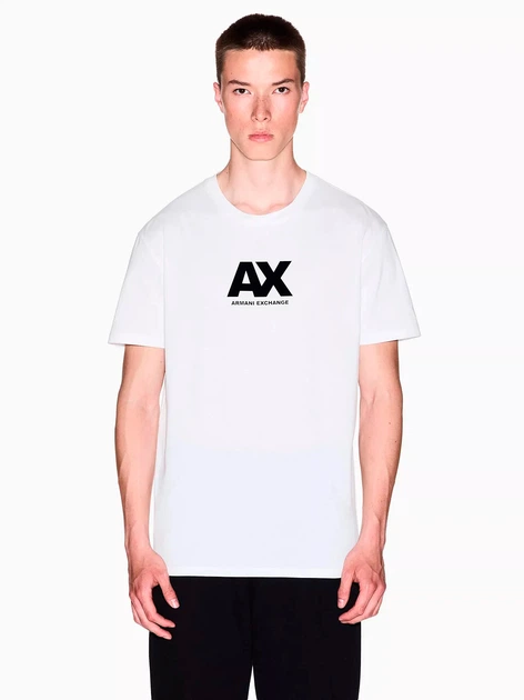 Футболка хлопковая длинная мужская Armani Exchange 803988057 XL Белая (1162615844) - Фото 1 Футболка хлопковая длинная мужская Armani Exchange 803988057 XL Белая (1162615844) - изображение 1
