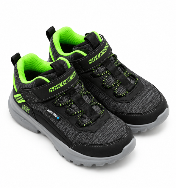 Кроссовки детские Skechers Razorflex Chill Waterproof водонепроницаемые черные с серым 32 (2021572031306) 20 см - Фото 4 Кроссовки детские Skechers Razorflex Chill Waterproof водонепроницаемые черные с серым 32 (2021572031306) 20 см - изображение 4