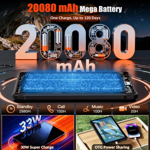 Планшет Orcatab WT1 Pro 11'' FHD 120Hz 6GB/256GB /T8200/ 64+16Мп/ 20000mAh LTE Orange (ORCATAB_WT1_Pro_OR) - Фото 4 Планшет Orcatab WT1 Pro 11'' FHD 120Hz 6GB/256GB /T8200/ 64+16Мп/ 20000mAh LTE Orange (ORCATAB_WT1_Pro_OR) - изображение 4
