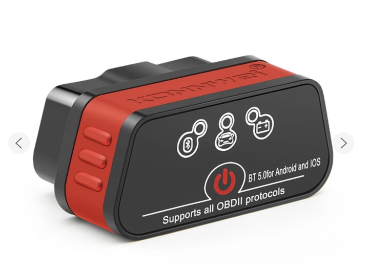 Автосканер для диагностики автомобиля KONNWEI KW901 - OBD2-адаптер Bluetooth 5.0 для Android и iOS с чипом PIC18F25K80, черно-красный - изображение 2