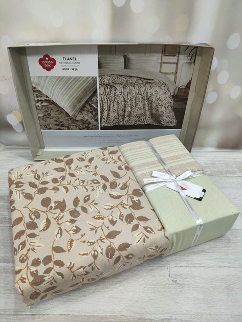 Фланелева постільна білизна Cotton Box Flanel Roof Yesil полуторний - зображення 2