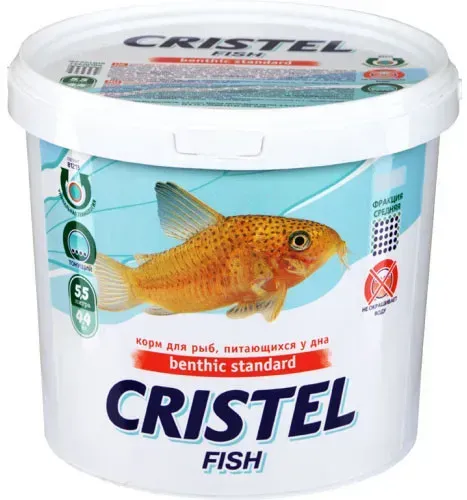 Корм для рыб которые питаются у дна Cristel Benthic standard 5.5 л / 4.4 кг (КРАК-07/2) - Фото 1 Корм для рыб которые питаются у дна Cristel Benthic standard 5.5 л / 4.4 кг (КРАК-07/2) - изображение 1