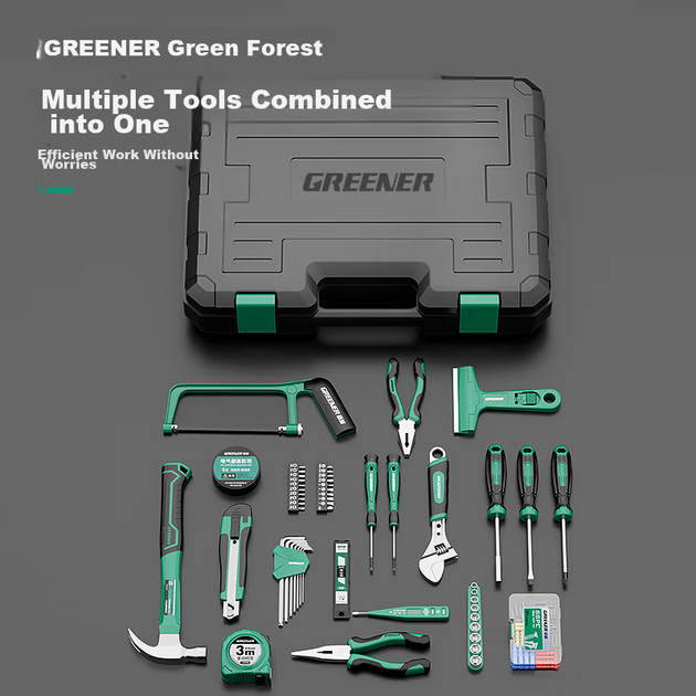 Набор бытовых инструментов GREENER, 130 предметов, для электромонтажных, столярных и телекоммуникационных работ. - изображение 10