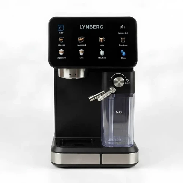Кавоварка ріжкова LYHBERG Café Lux 20K LB5803 3000 Вт 20 бар з автоматичним капучинатором для дому та офісу - зображення 5