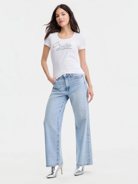 Футболка хлопковая женская Guess 481598255 L Белая (1162708312) - Фото 3 Футболка хлопковая женская Guess 481598255 L Белая (1162708312) - изображение 3